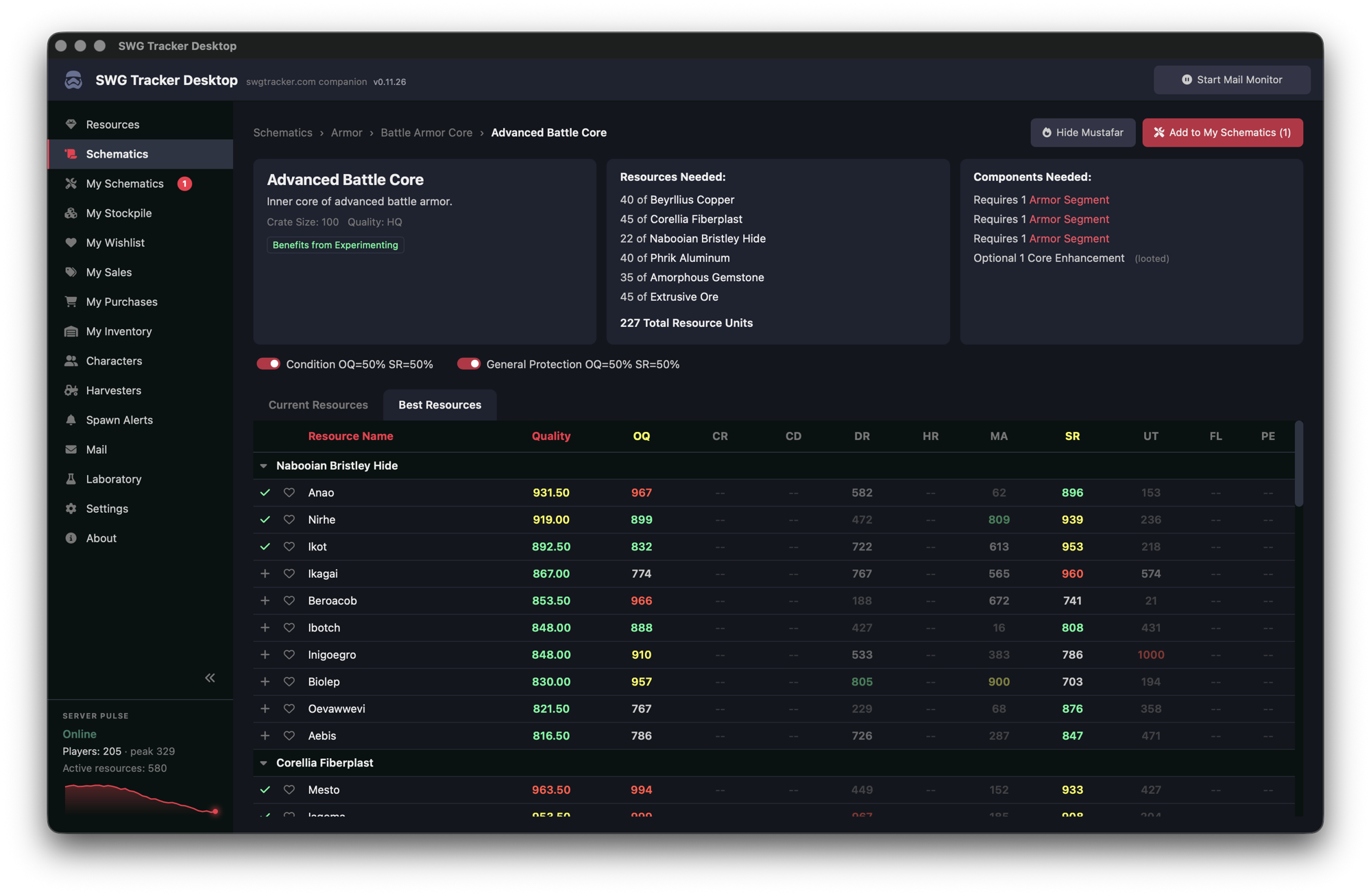 SWG Tracker Desktop — schematics