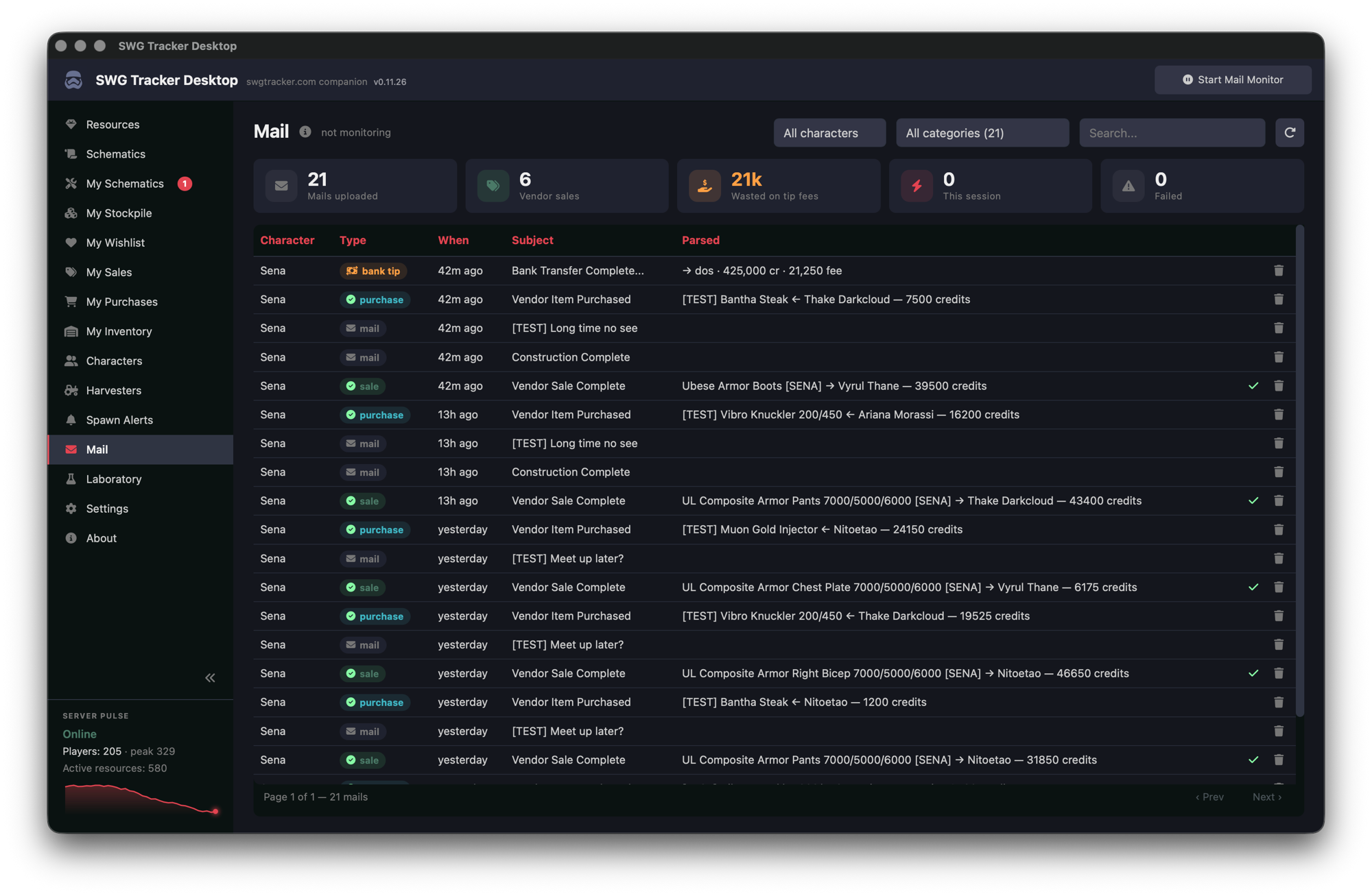 SWG Tracker Desktop — mail